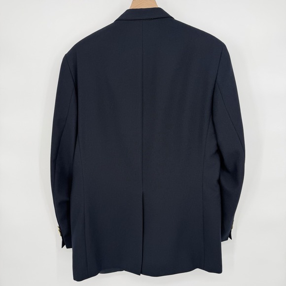 Orvis Blazer 42 Long Navy Blue Gold Buttons Sport Coat Made in USA Wool Blend - Picture 2 of 9